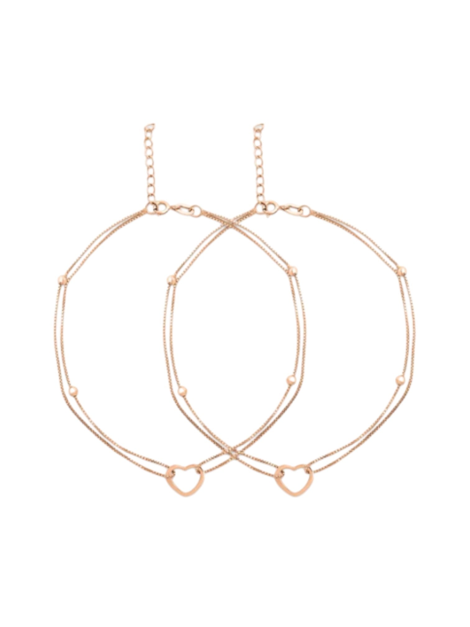 Dainty Silver Heart 925 Silver Anklets By Kesardeep Impex For Women